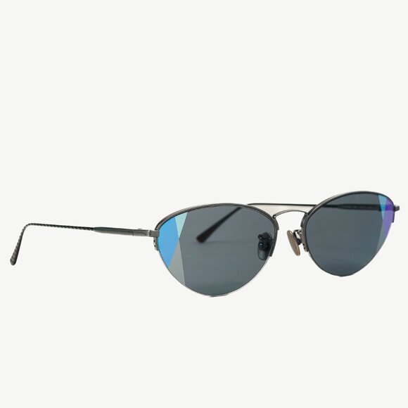 Bottega Veneta Accessories - Bottega Veneta BV0245S Ruthenium, Grey & Black Cat-Eye Sunglasses